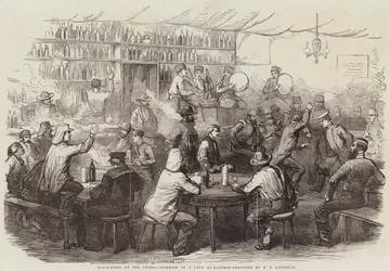 Evakuierung der Krim, Innenansicht eines Cafés in Kadikoi